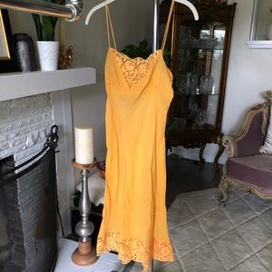 Orange cotton midi dress